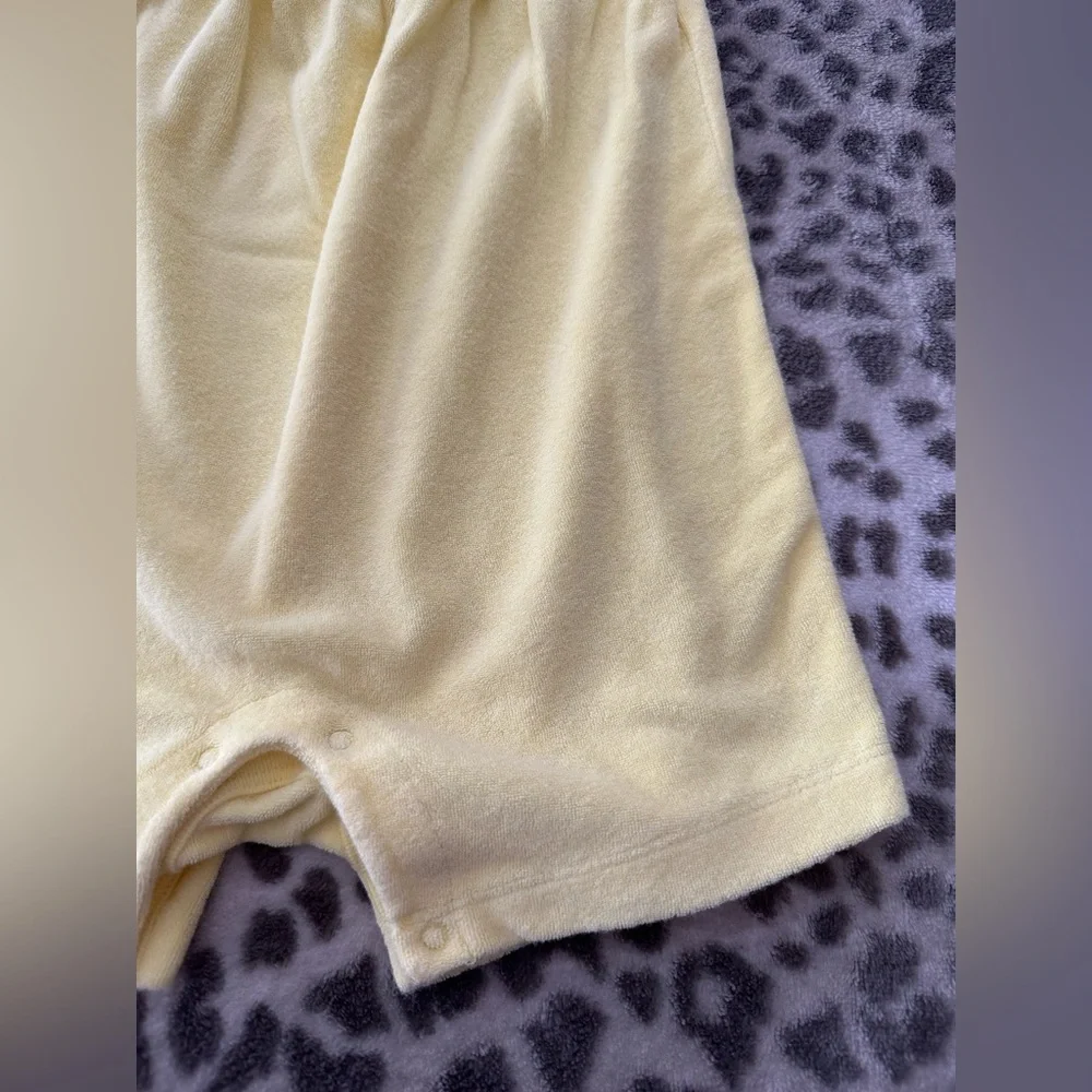 Old Navy Smocked French Terry One-Piece Romper in Yellow Size 12-18 Months